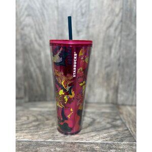 Starbucks Fall 2023 Ocean Jellyfish 24 Oz Tumbler Cup Pink Floral Venti Cold